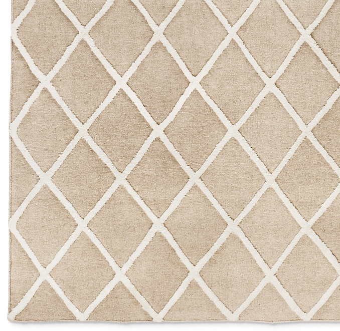 Diamante Flatweave Linen Rug Swatch - Natural/Cream
