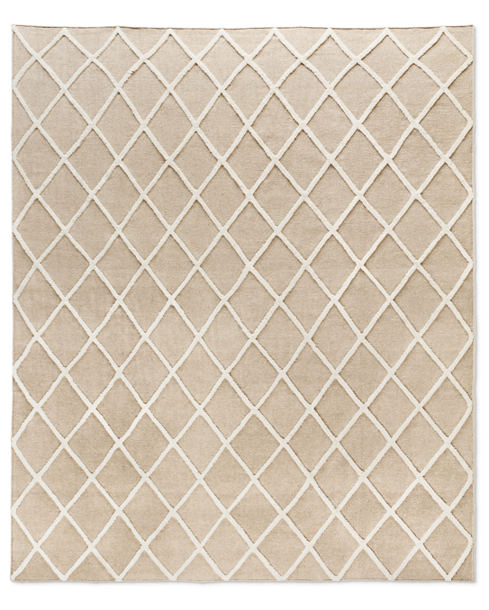 Diamante Flatweave Linen Rug - Natural/Cream