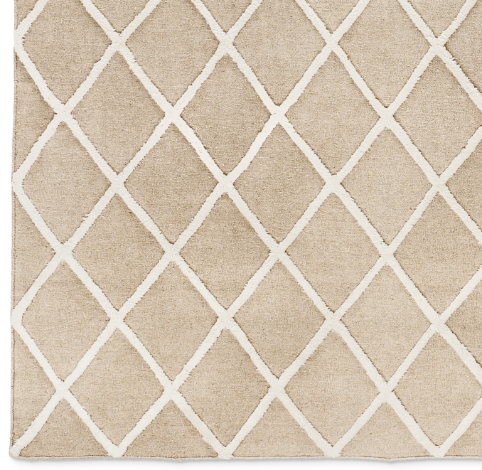 Diamante Flatweave Linen Rug Swatch - Natural/Light Grey