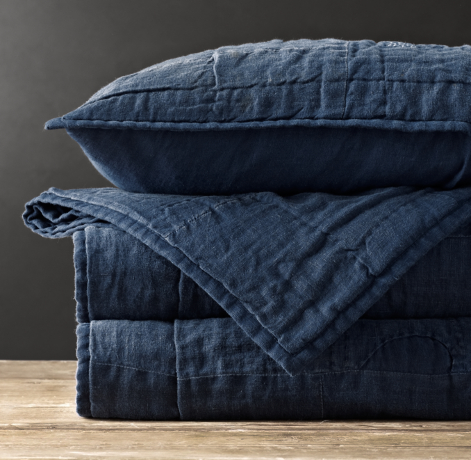 Vintage Patchwork Linen Coverlet