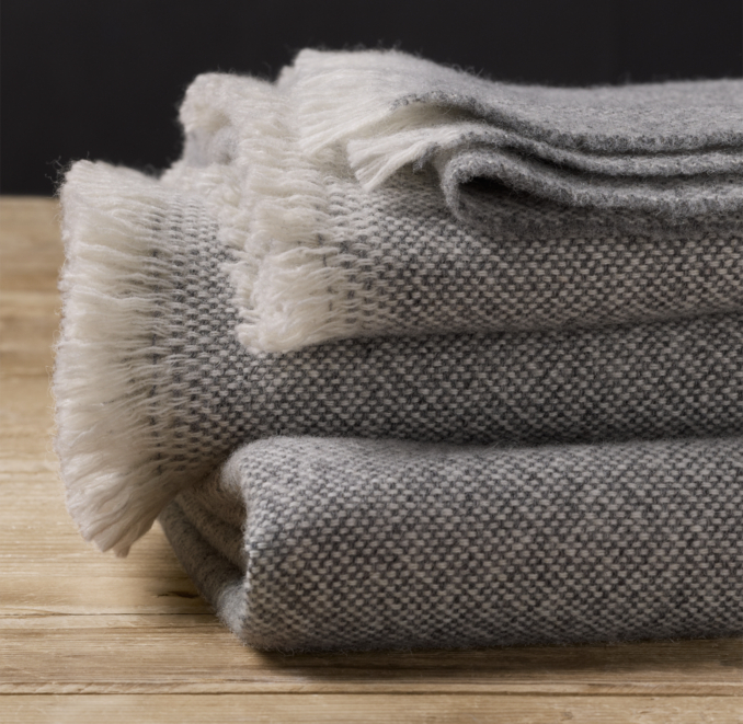 Italian Soft-Spun Wool Throw - Fog