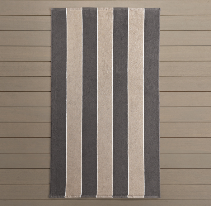 Côte d'Azur Bold Stripe Towel Graphite