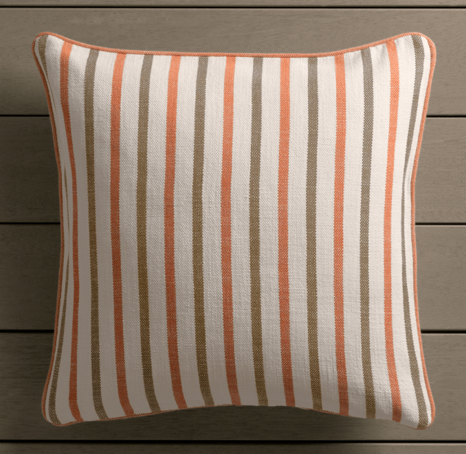 Perennials® Côte d'Azur Multi-Stripe Pillow Cover Clementine