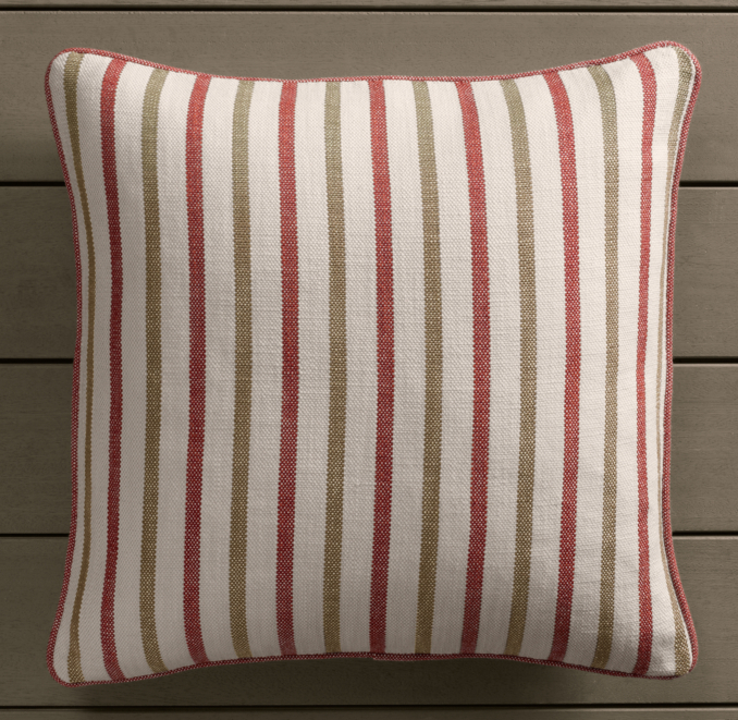 Perennials® Côte d'Azur Multi-Stripe Pillow Cover Poppy