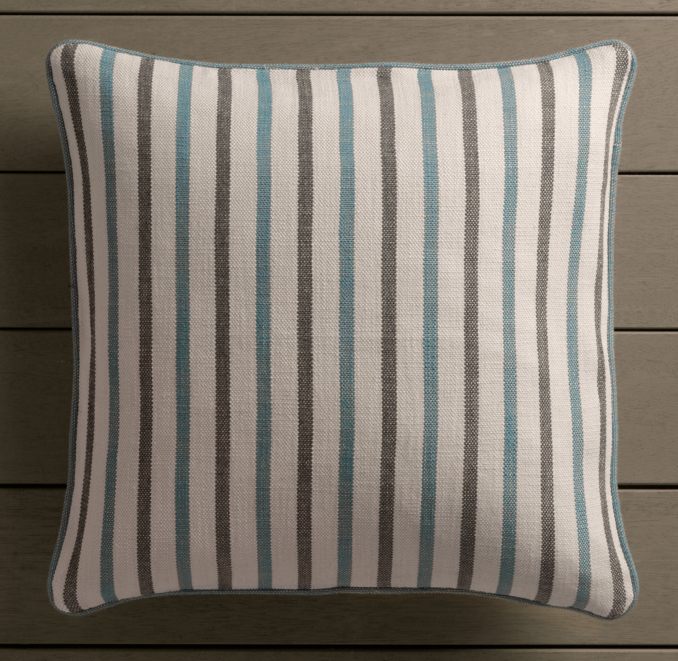 Perennials® Côte d'Azur Multi-Stripe Pillow Cover Peacock