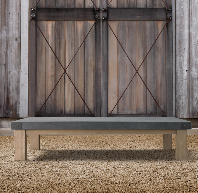 Concrete & Teak Coffee Table
