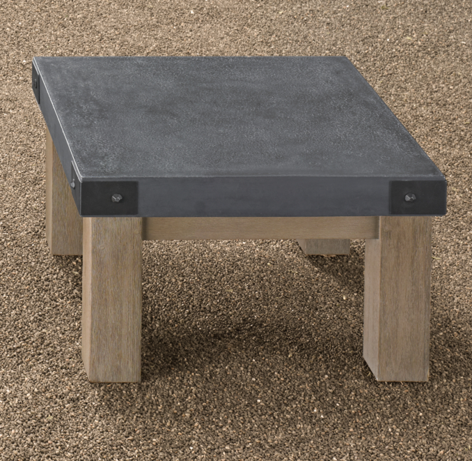 Concrete & Teak Side Table