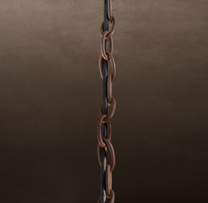 19th C. Rococo Iron & Crystal Chandelier Extension Chain