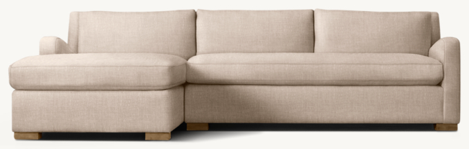 Belgian Slope Arm Upholstered Left-Arm Sofa Chaise Sectional