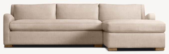 Belgian Slope Arm Upholstered Right-Arm Sofa Chaise Sectional