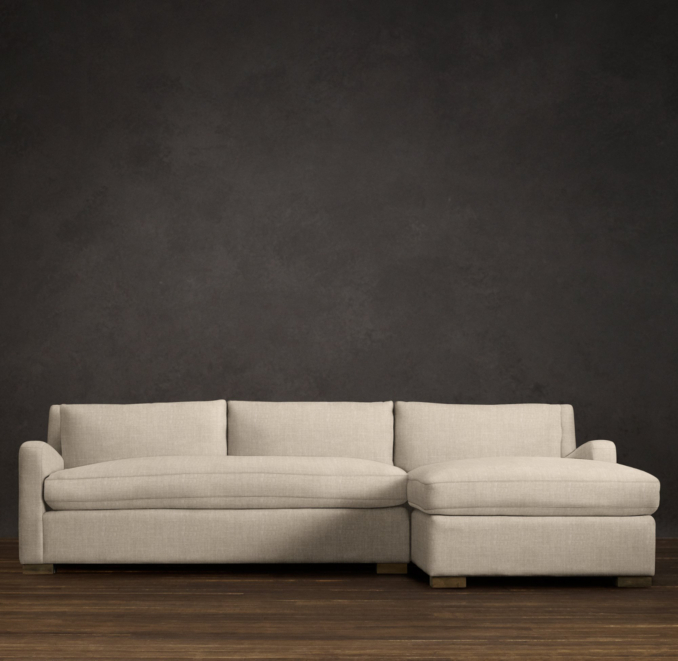 Belgian Slope Arm Upholstered Sofa Chaise Sectionals