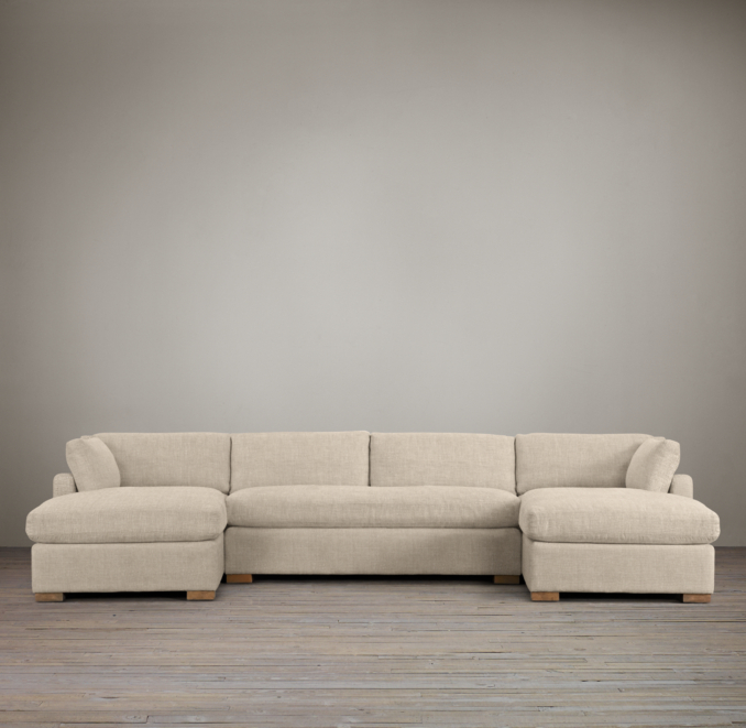 Belgian Slope Arm Upholstered U-Chaise Sectional