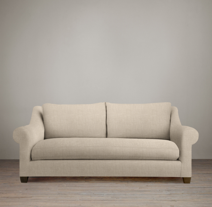 6' Belgian Roll Arm Upholstered Sofa