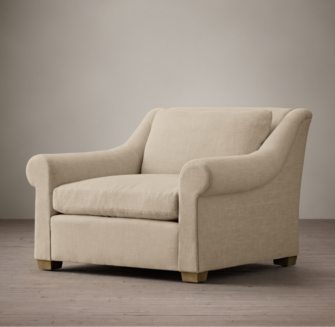 Belgian Roll Arm Upholstered Chair