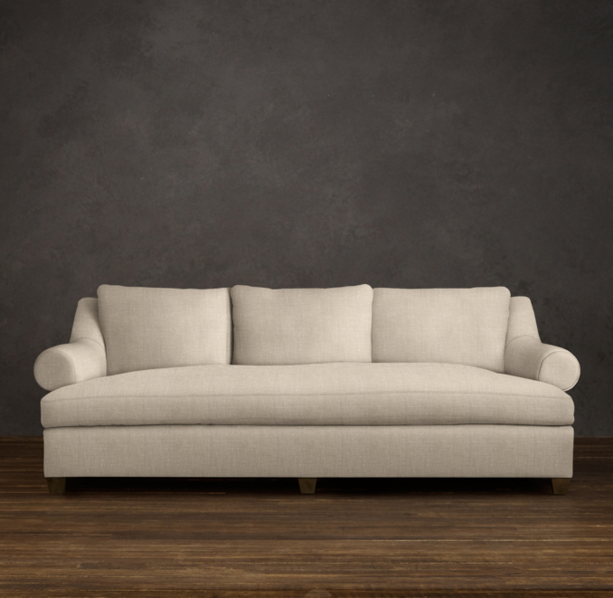 Belgian Roll Arm Upholstered Daybed Sofa
