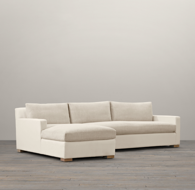 Belgian Track Arm Upholstered Left-Arm Sofa Chaise Sectional