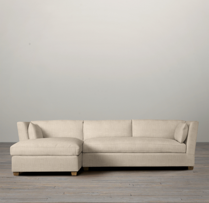 Belgian Shelter Arm Upholstered Left-Arm Sofa Chaise Sectional