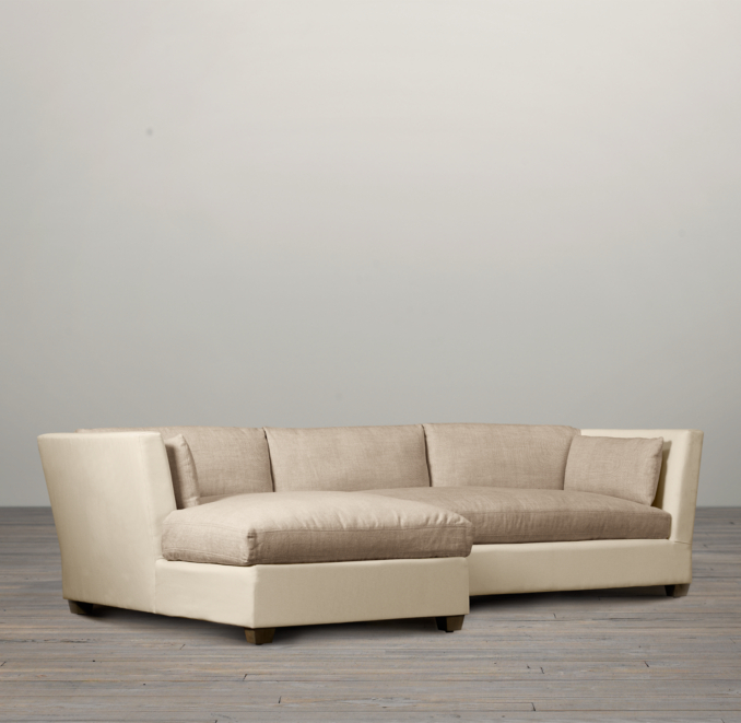 Belgian Shelter Arm Upholstered Left-Arm Sofa Chaise Sectional