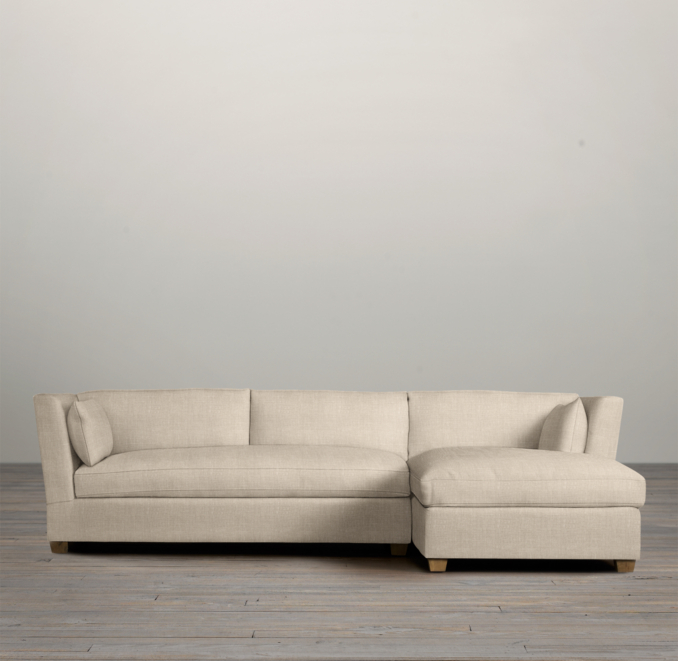 Belgian Shelter Arm Upholstered Right-Arm Sofa Chaise Sectional