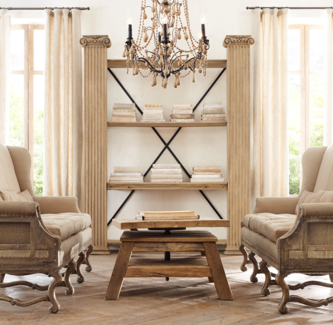 Baroque Wood Crystal Chandelier Small
