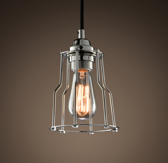 Cage Filament Pendant Polished Nickel