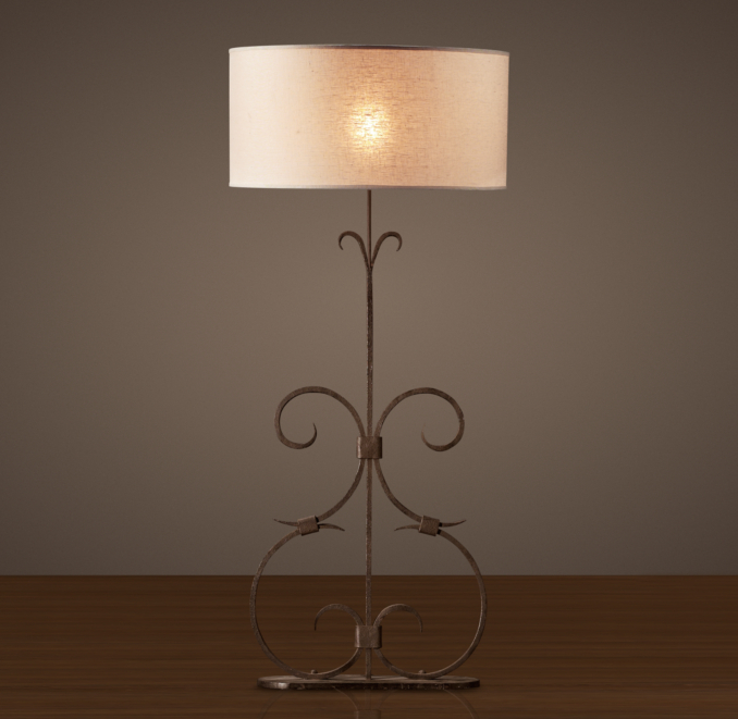 French Iron Scroll Floor Lamp