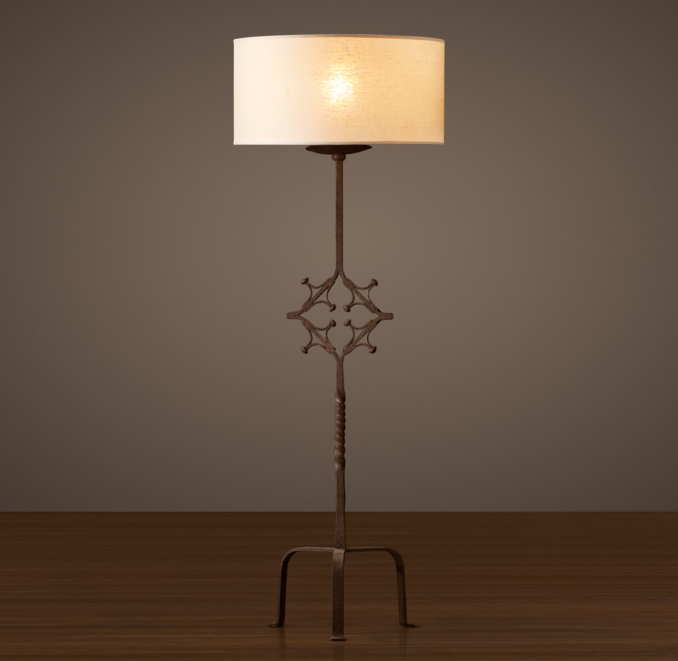 French Iron Quatrefoil Floor Lamp