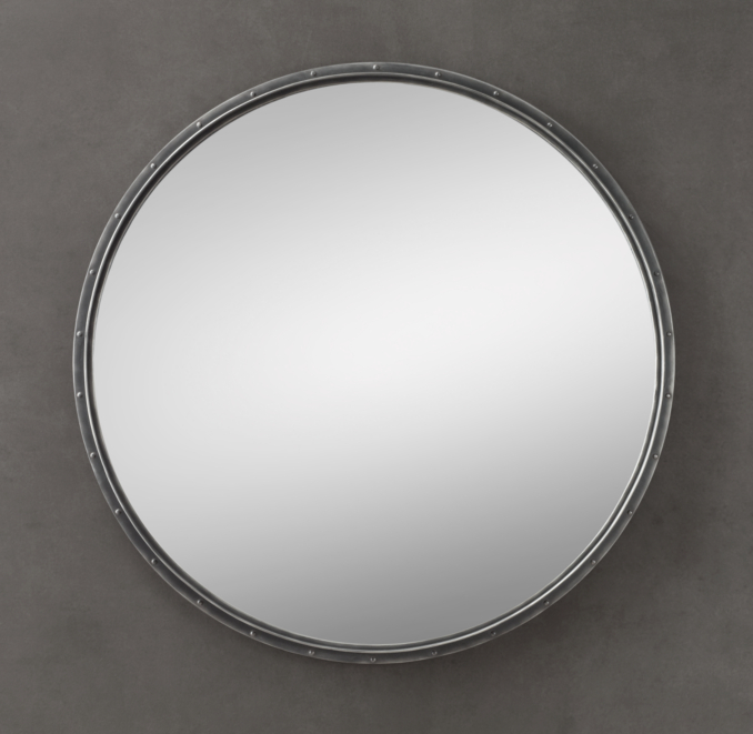 Antiqued Riveted Mirrors Round