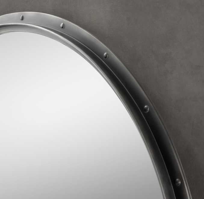 Antiqued Riveted Mirrors Round