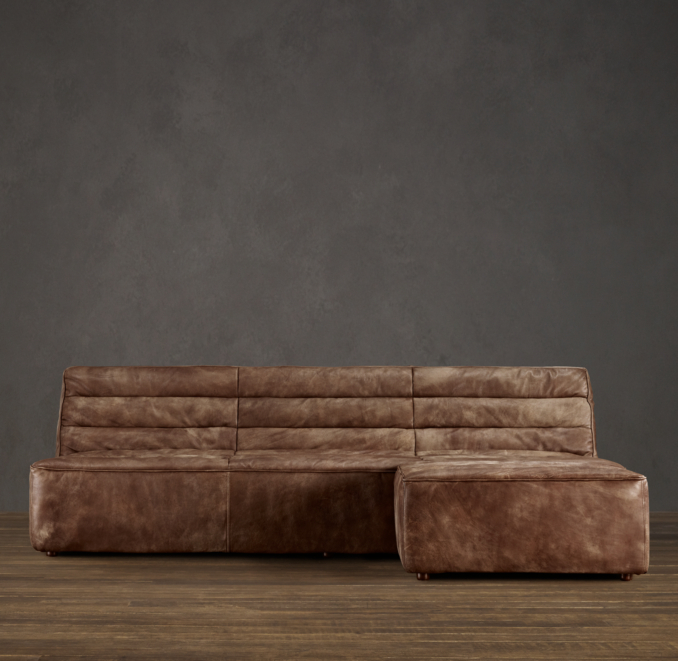 Chelsea Leather Right Arm Sofa Chaise