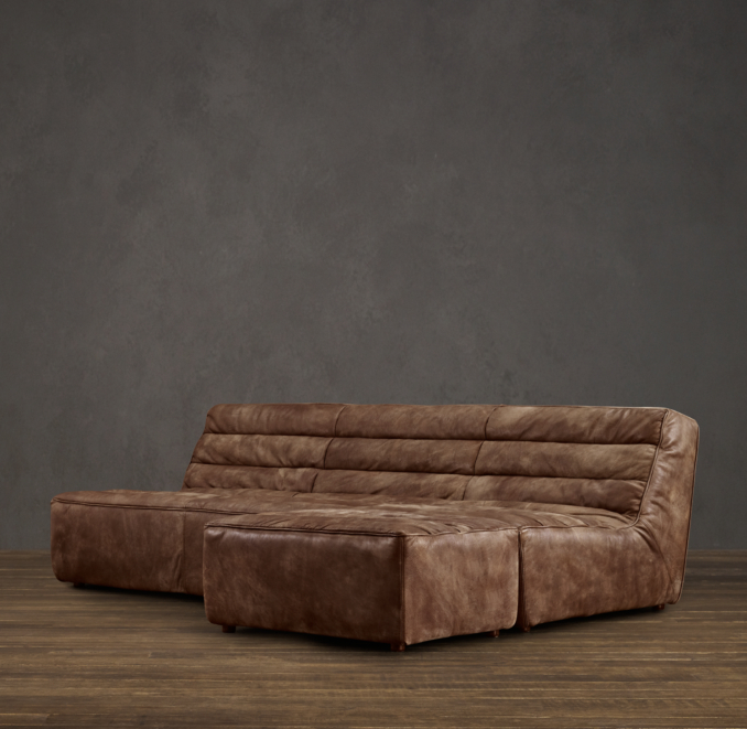 Chelsea Leather Right Arm Sofa Chaise