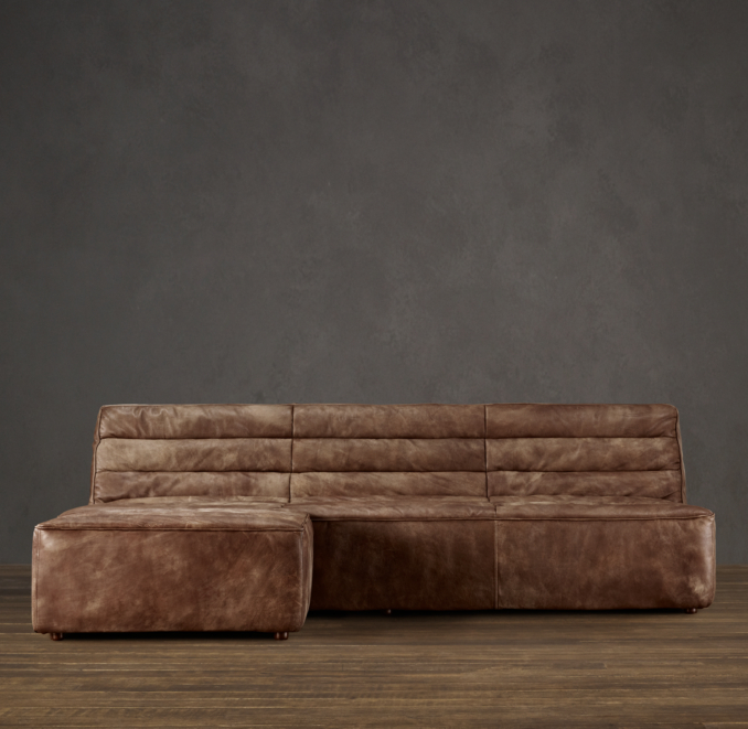 Chelsea Leather Left-Arm Sofa Chaise