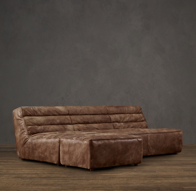 Chelsea Leather Left-Arm Sofa Chaise
