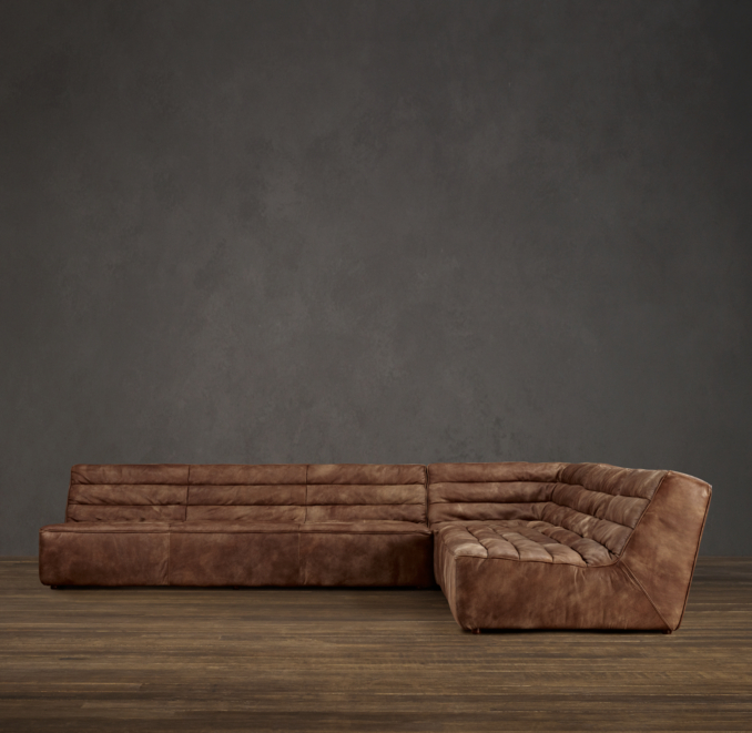 Chelsea Leather Square Corner Sectional