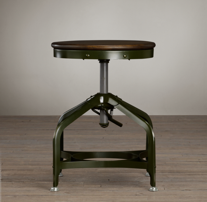 Vintage Toledo Dining Stool Antique Green