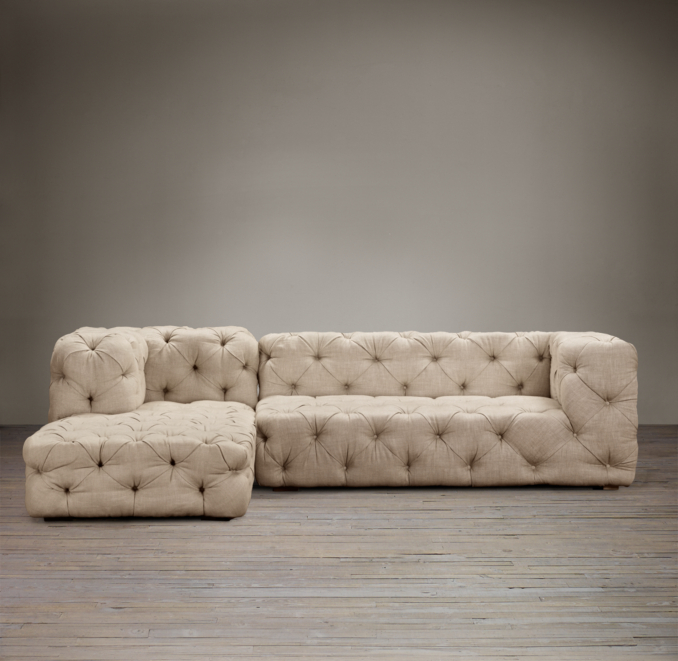 Soho Tufted Upholstered Left-Arm Sofa Chaise Sectional