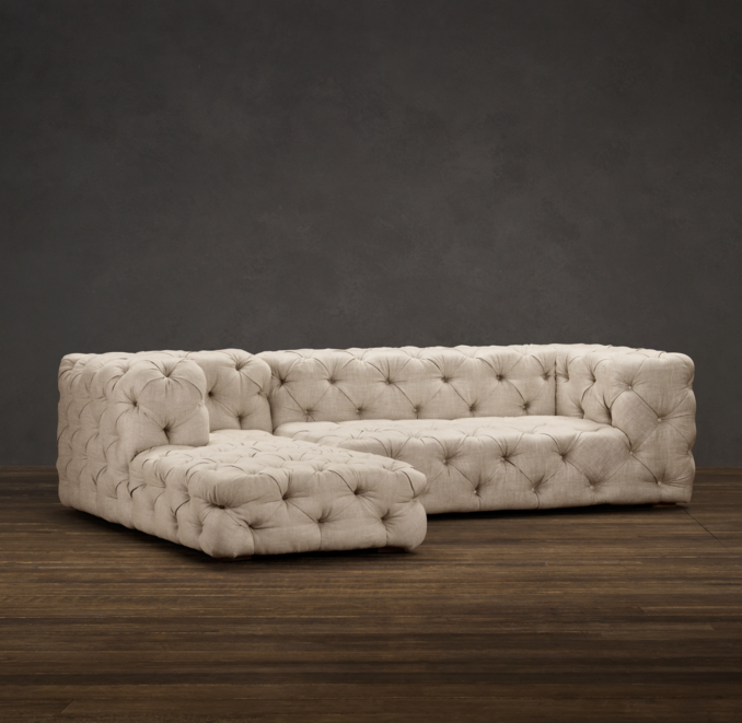 Soho Tufted Upholstered Left-Arm Sofa Chaise Sectional