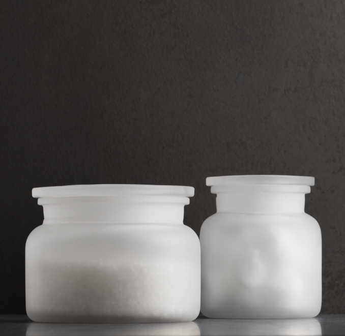 Pharmacy Canisters Frosted Glass