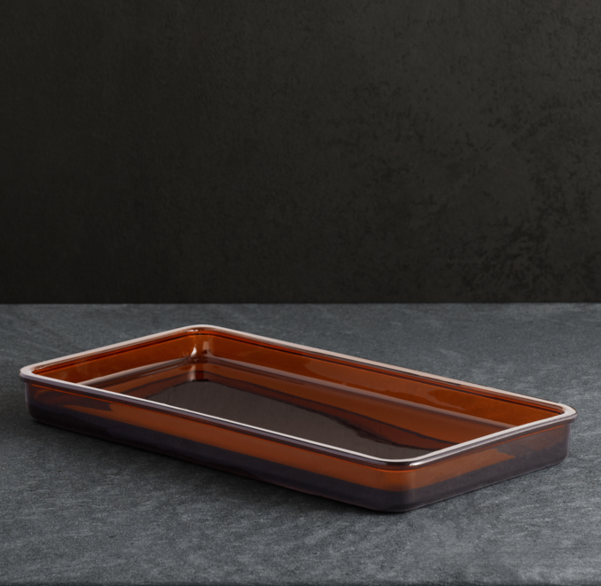 Pharmacy Tray Amber Glass 