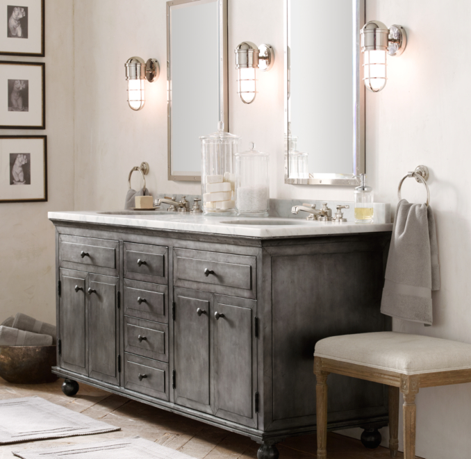 Zinc Double Vanity Sink