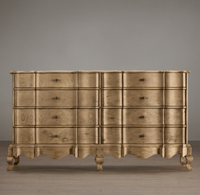 18th C. Danish Rococo 8-Drawer Dresser