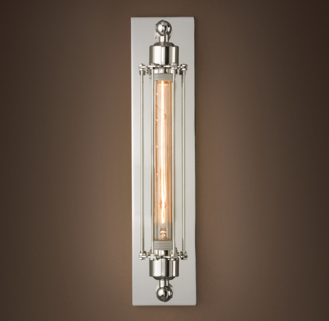 Grand Edison Caged Sconce Polished Nickel