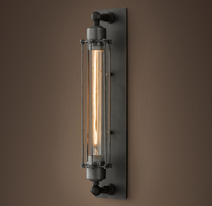 Grand Edison Caged Sconce Gunmetal