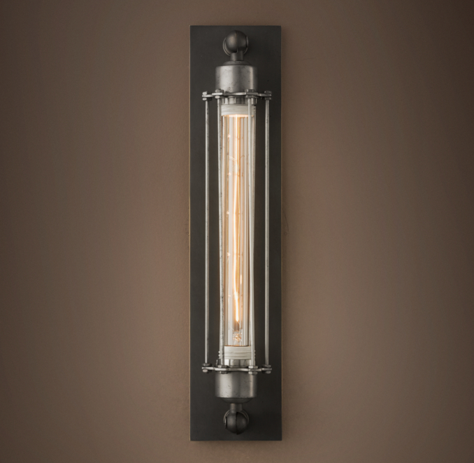 Grand Edison Caged Sconce Gunmetal
