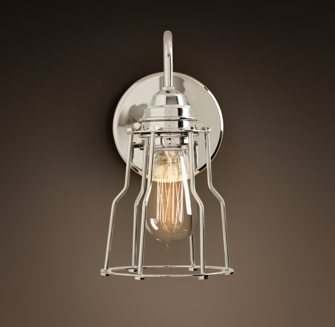 Industrial Filament Sconce Polished Nickel