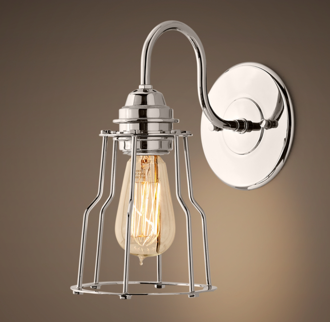 Industrial Filament Sconce Polished Nickel