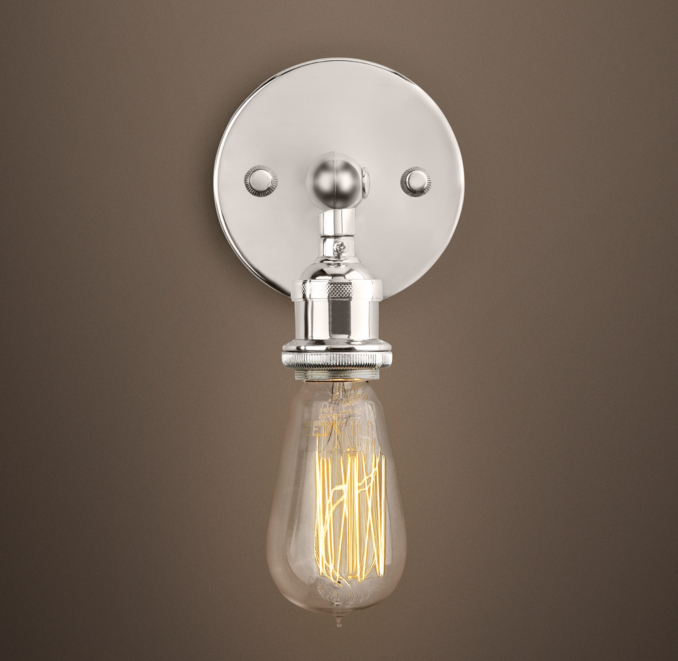 Filament Bulb Sconce Polished Nickel