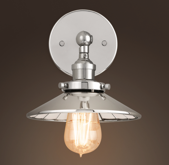 Reflector Filament Sconce Polished Nickel