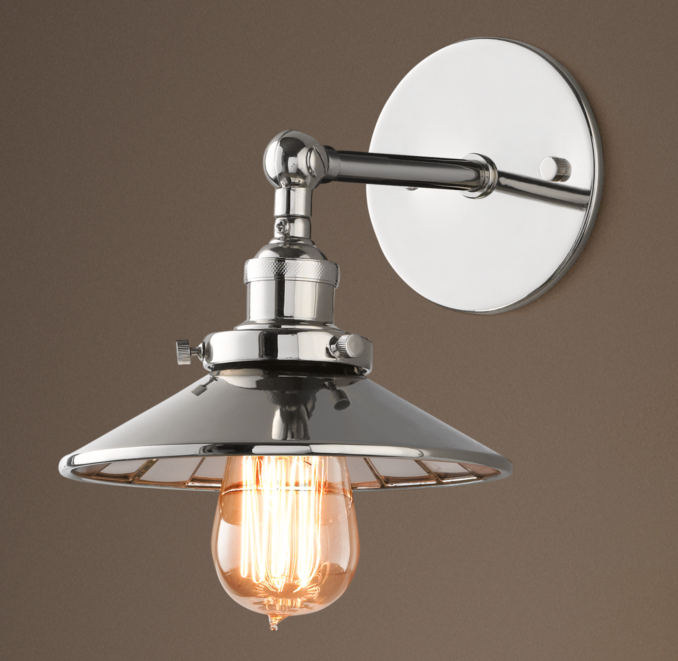 Reflector Filament Sconce Polished Nickel