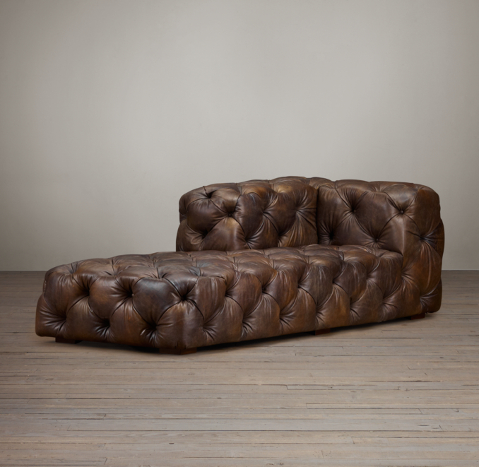 Soho Tufted Leather Left-Arm Chaise